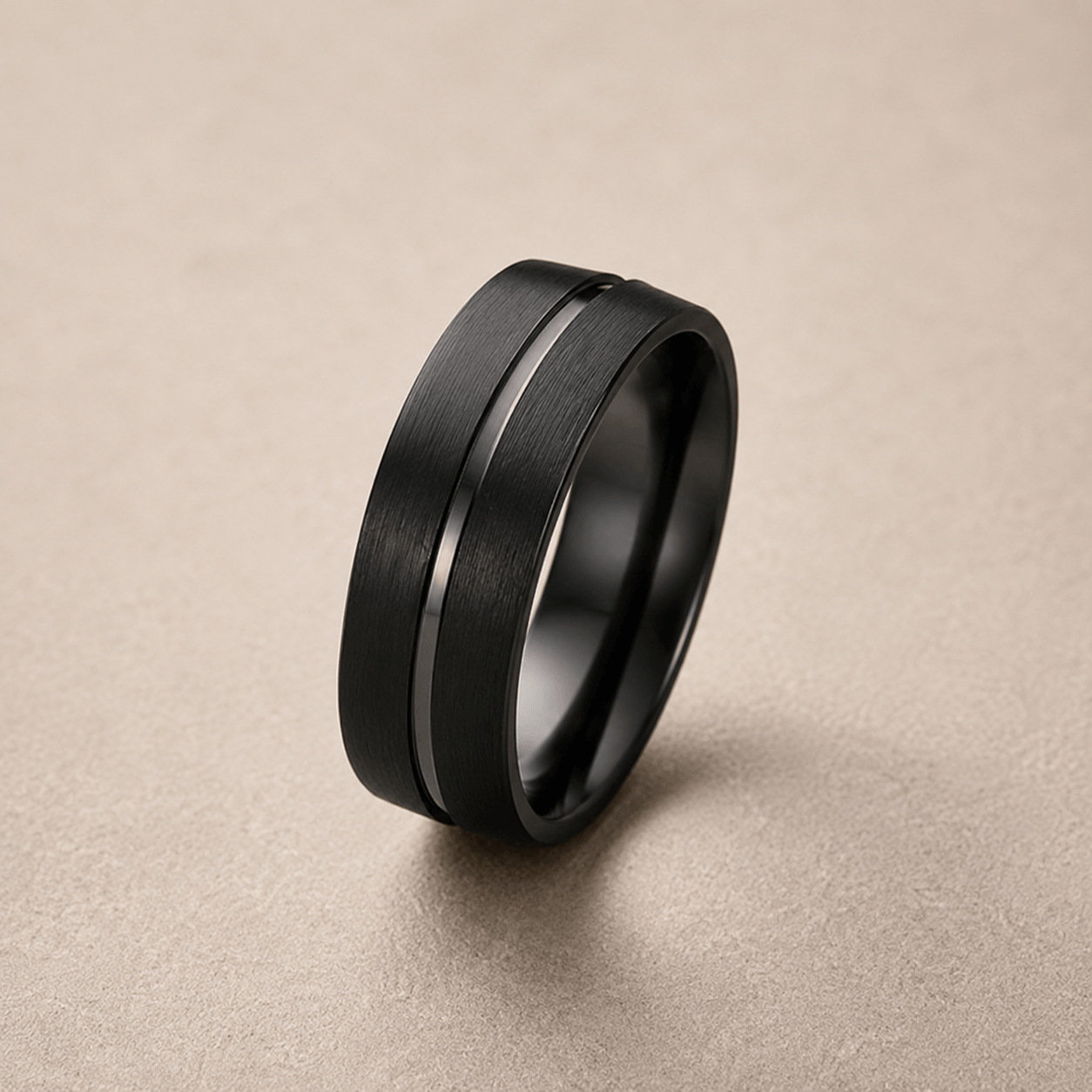 Sable 01 | Anillo negro de acero inoxidable