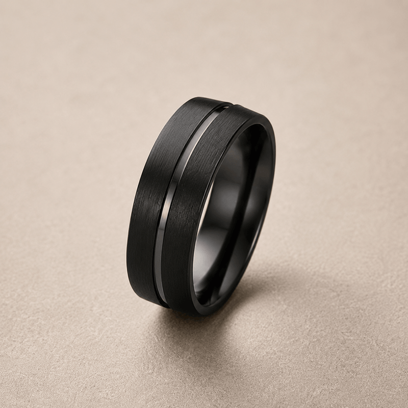 Sable 01 | Anillo negro de acero inoxidable